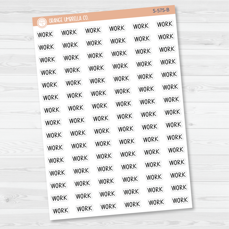 Work Script Planner Stickers | F3  | S-575