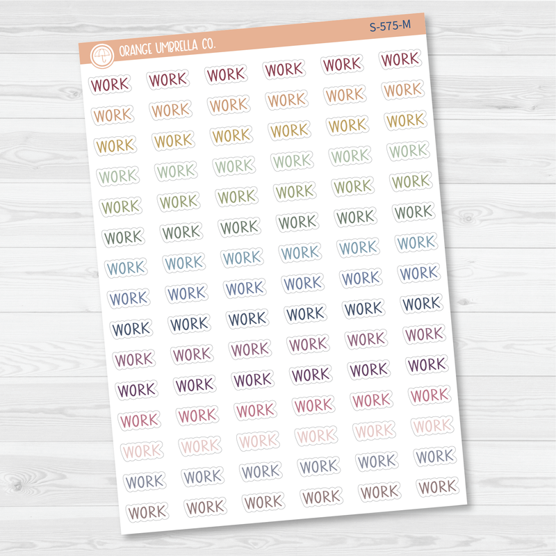 Work Script Planner Stickers | F3  | S-575