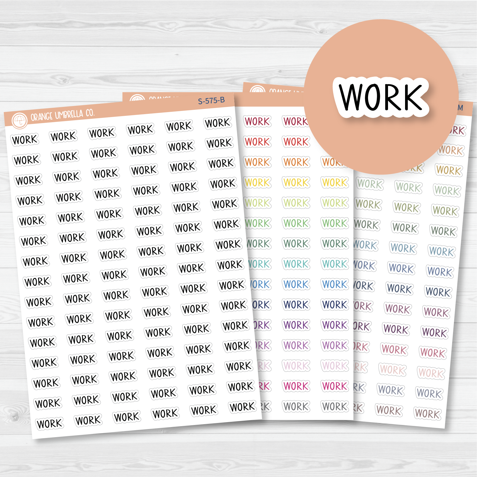 Work Script Planner Stickers | F3 | S-575
