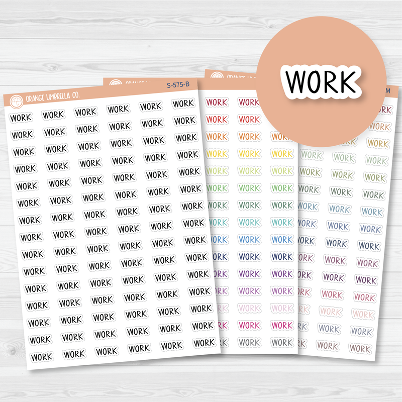 Work Script Planner Stickers | F3  | S-575