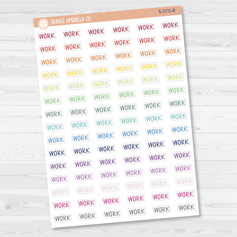 Work Script Planner Stickers | F3  | S-575