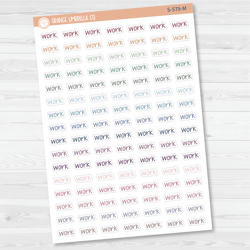 Work Jen Plans Script Planner Stickers | FJP | S-579