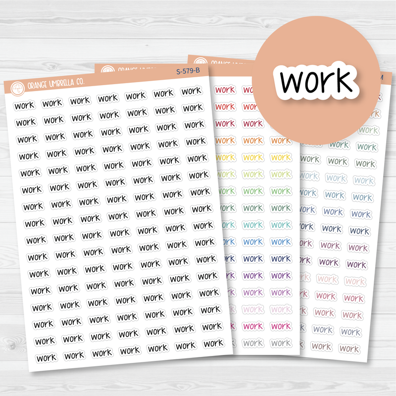 Work Jen Plans Script Planner Stickers | FJP | S-579