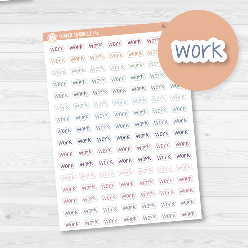 Work Jen Plans Script Planner Stickers | FJP | 903-071-068L-WH