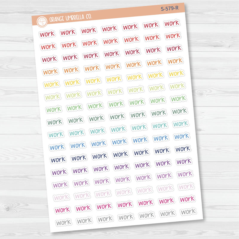 Work Jen Plans Script Planner Stickers | FJP | S-579