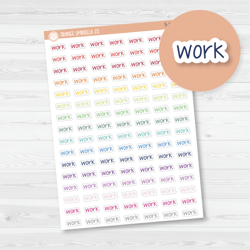 Work Jen Plans Script Planner Stickers | FJP Rainbow| S-579-R