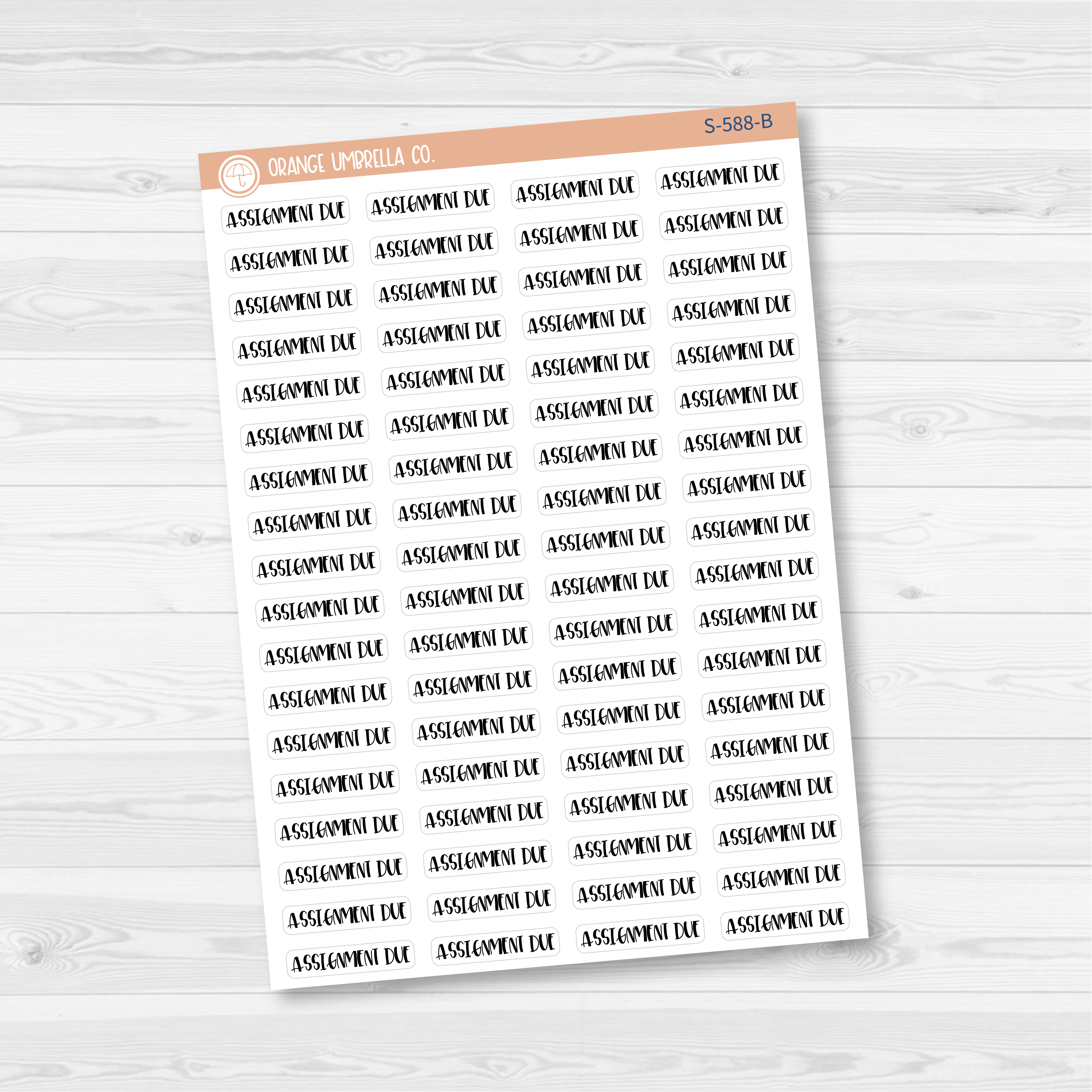 Assignment Due Script Planner Stickers | F1 | S-588