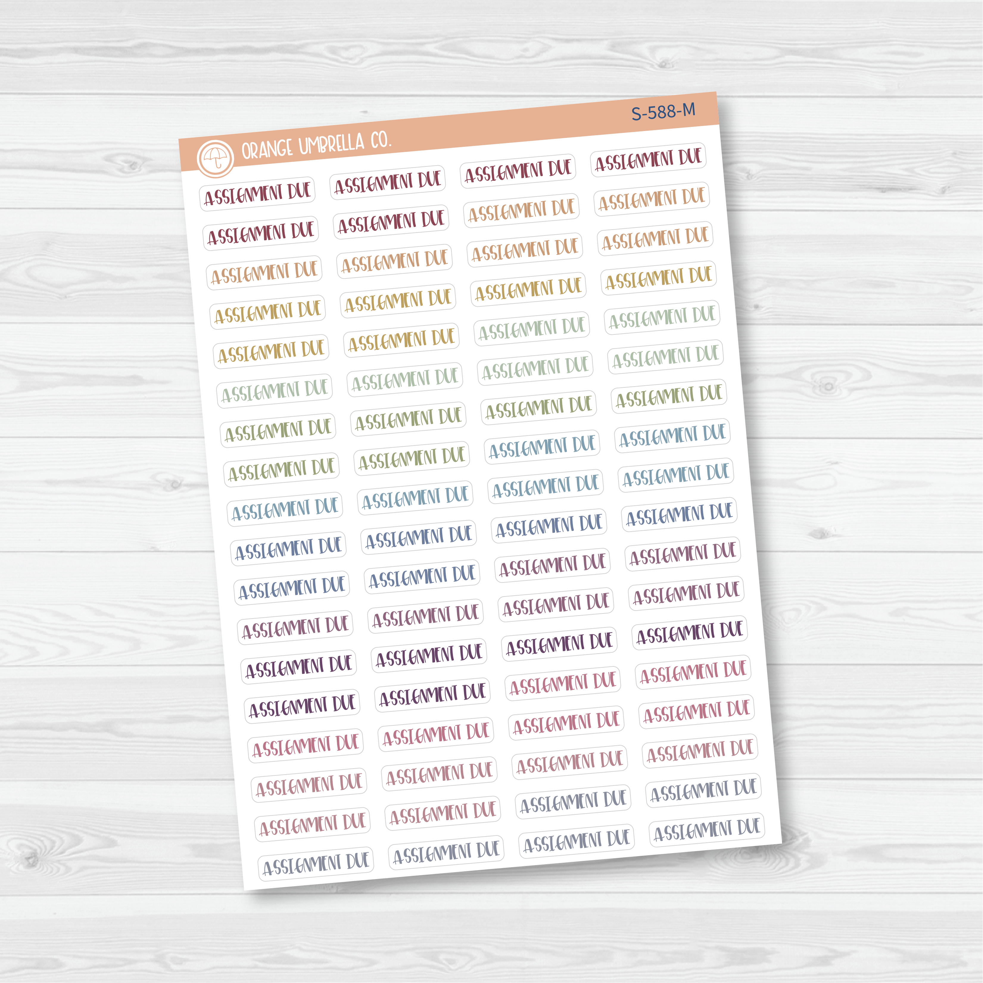 Assignment Due Script Planner Stickers | F1 | S-588