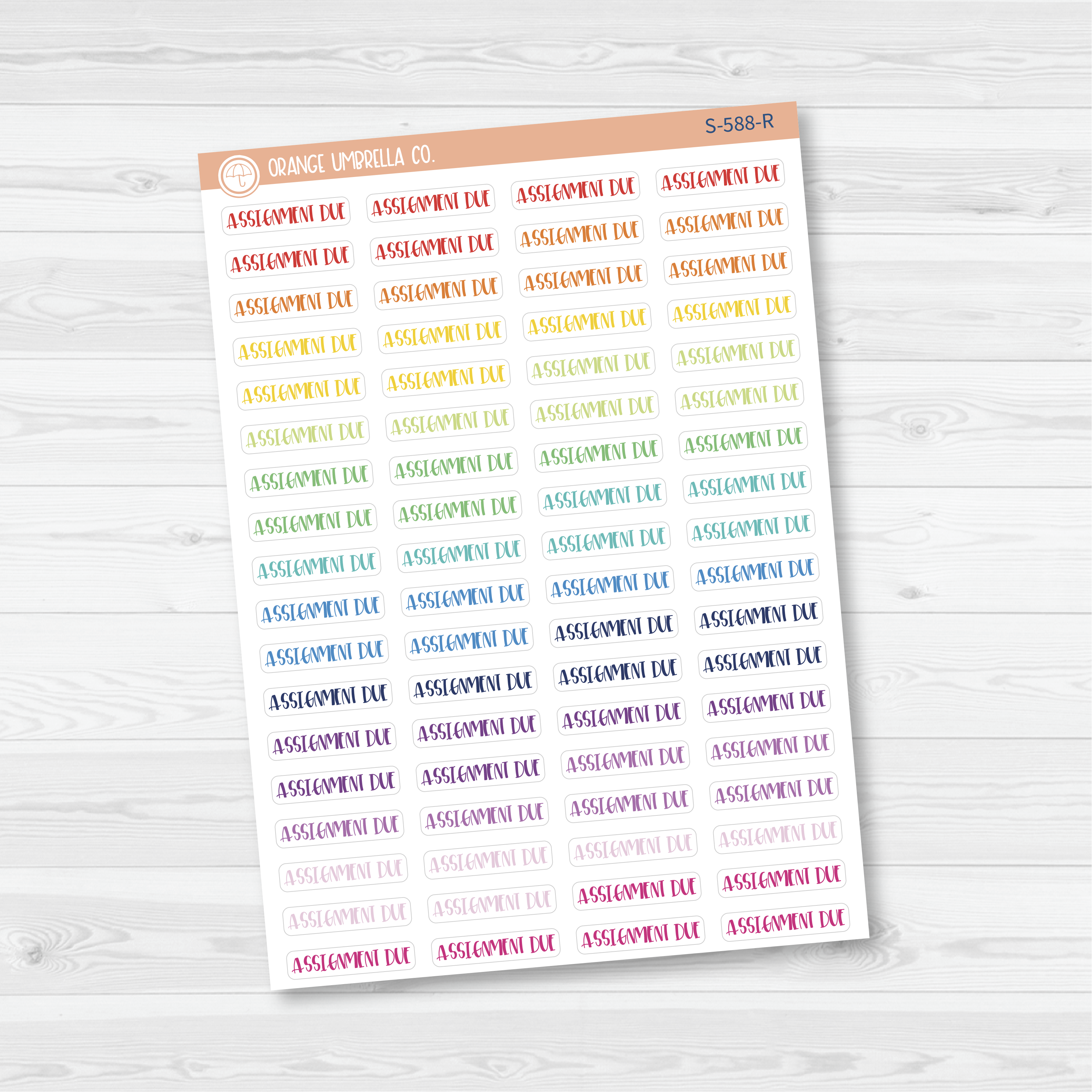 Assignment Due Script Planner Stickers | F1 | S-588