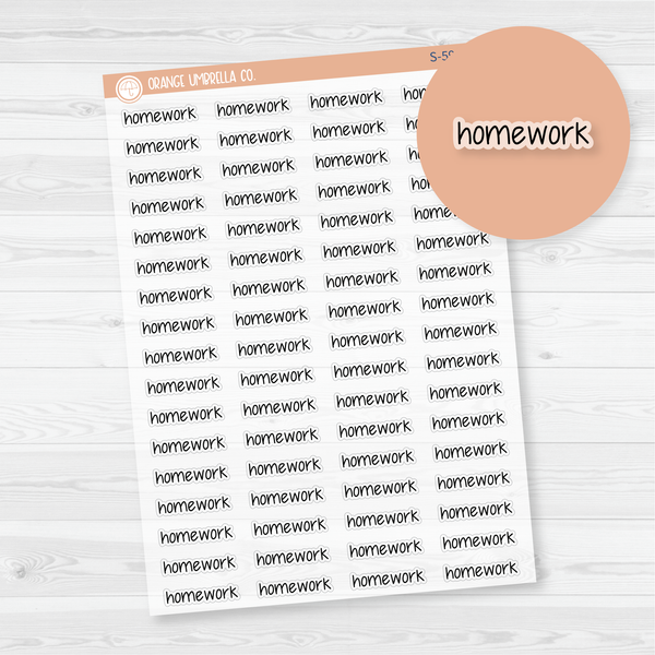 Homework Jen Plans Script Planner Stickers | FJP Clear Matte | S-594-BCM