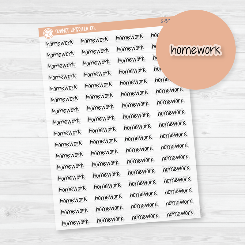 Homework Jen Plans Script Planner Stickers | FJP Clear Matte | S-594-BCM
