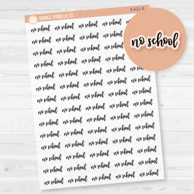 No School Script Planner Stickers | F7 Clear Matte | S-621-BCM