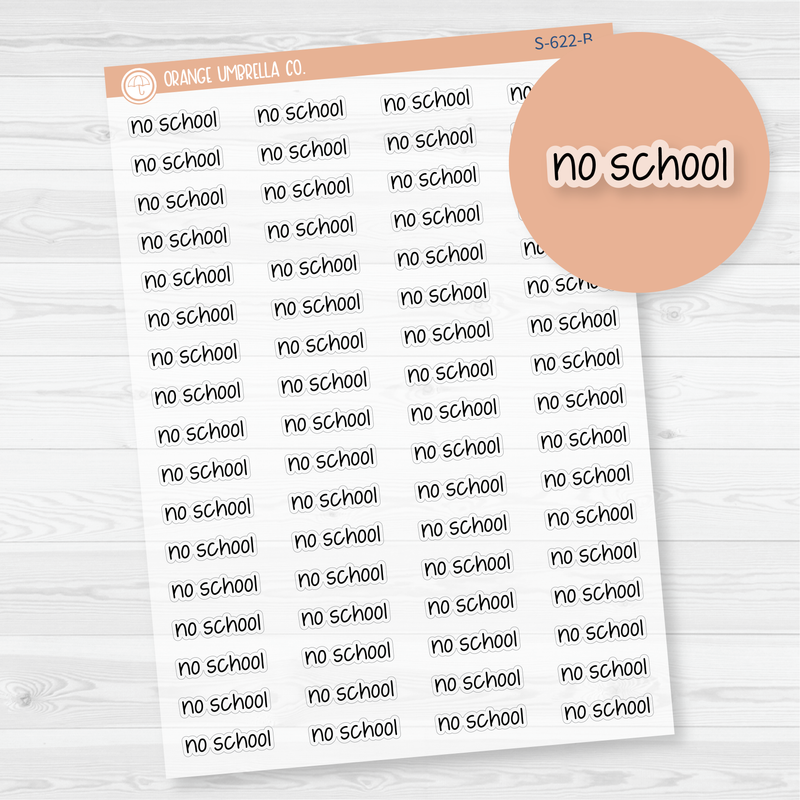 No School Jen Plans Script Planner Stickers | FJP Clear Matte | S-622-BCM