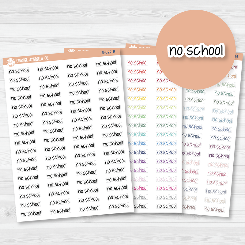 No School Jen Plans Script Planner Stickers | FJP | S-622