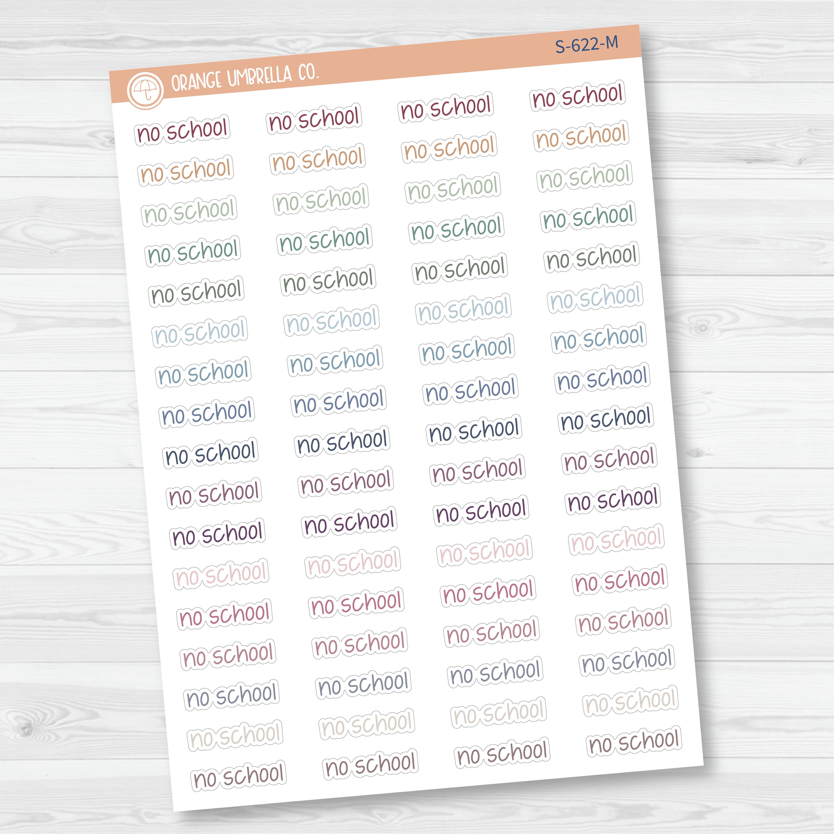 No School Jen Plans Script Planner Stickers | FJP | S-622