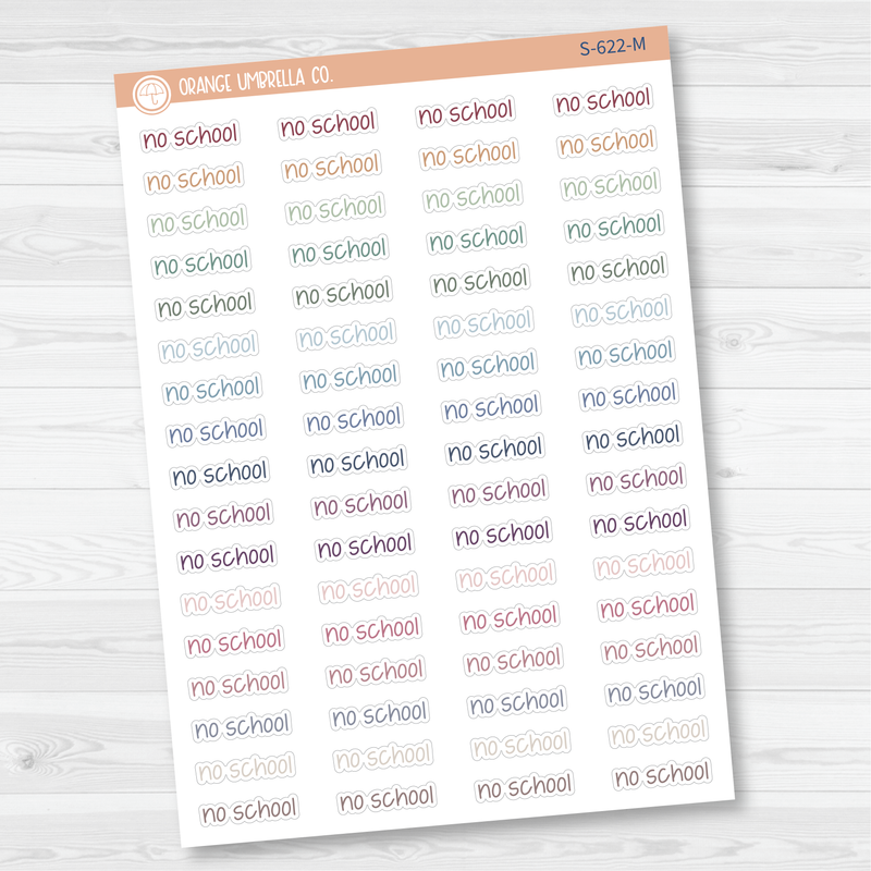 No School Jen Plans Script Planner Stickers | FJP | S-622