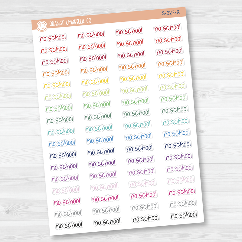 No School Jen Plans Script Planner Stickers | FJP | S-622