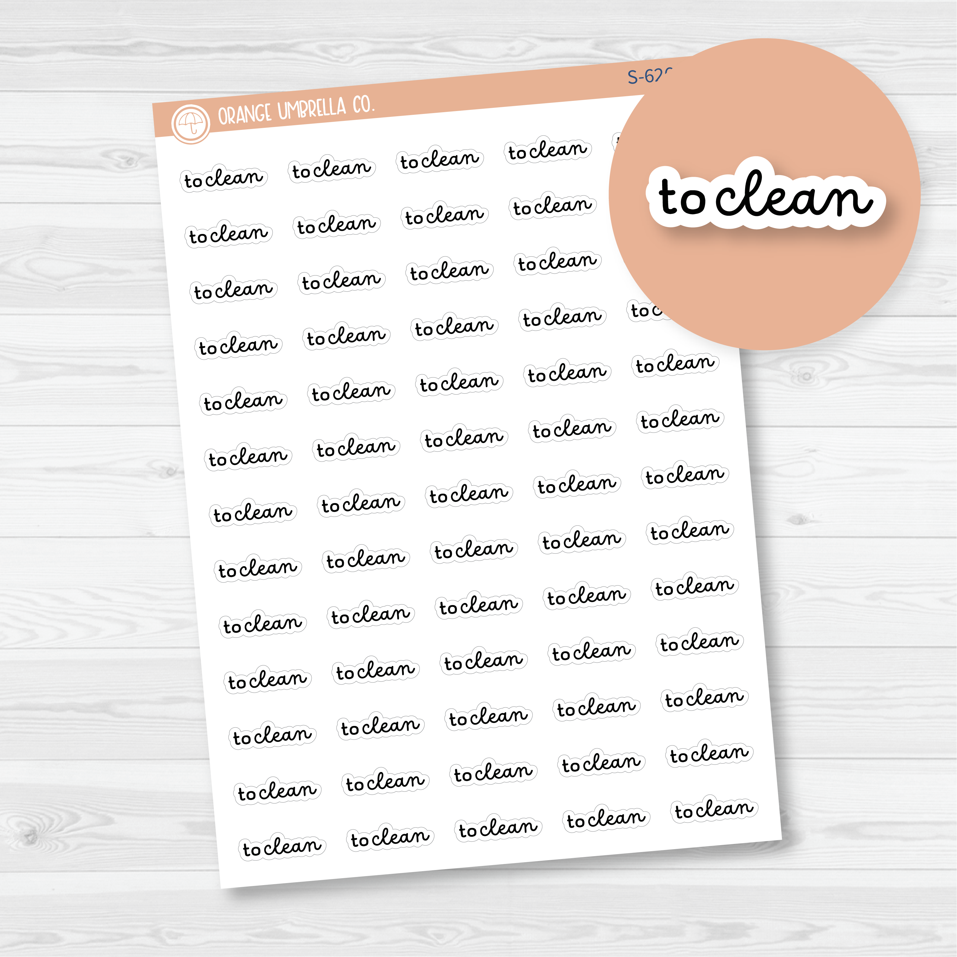 To Clean Script Planner Stickers | F16 | S-626-B