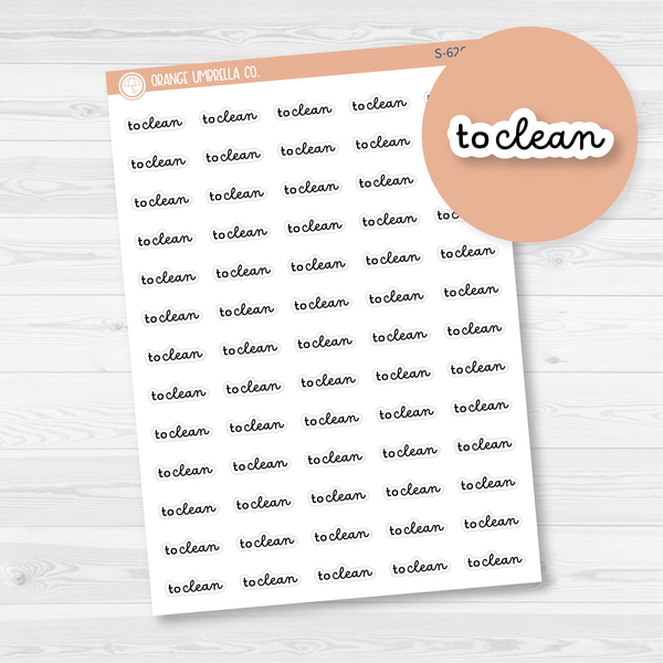 To Clean Script Planner Stickers | F16 | S-626-B