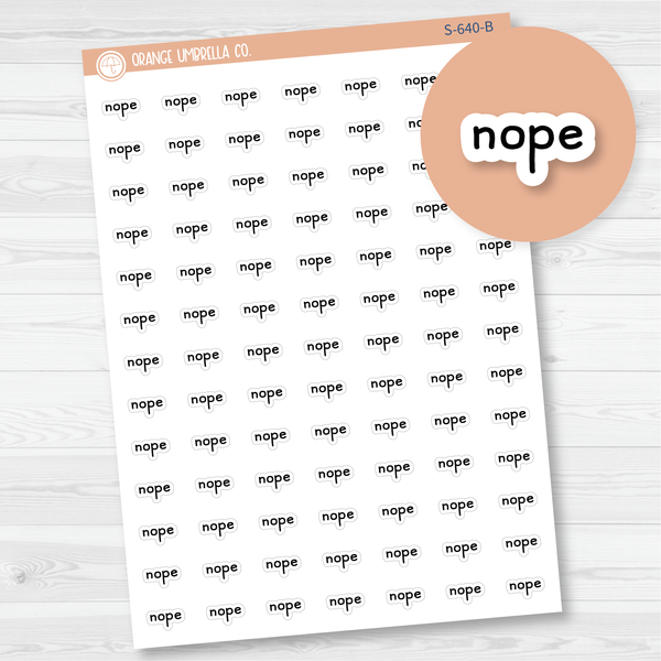 Nope Script Planner Stickers | F16 | S-640-B