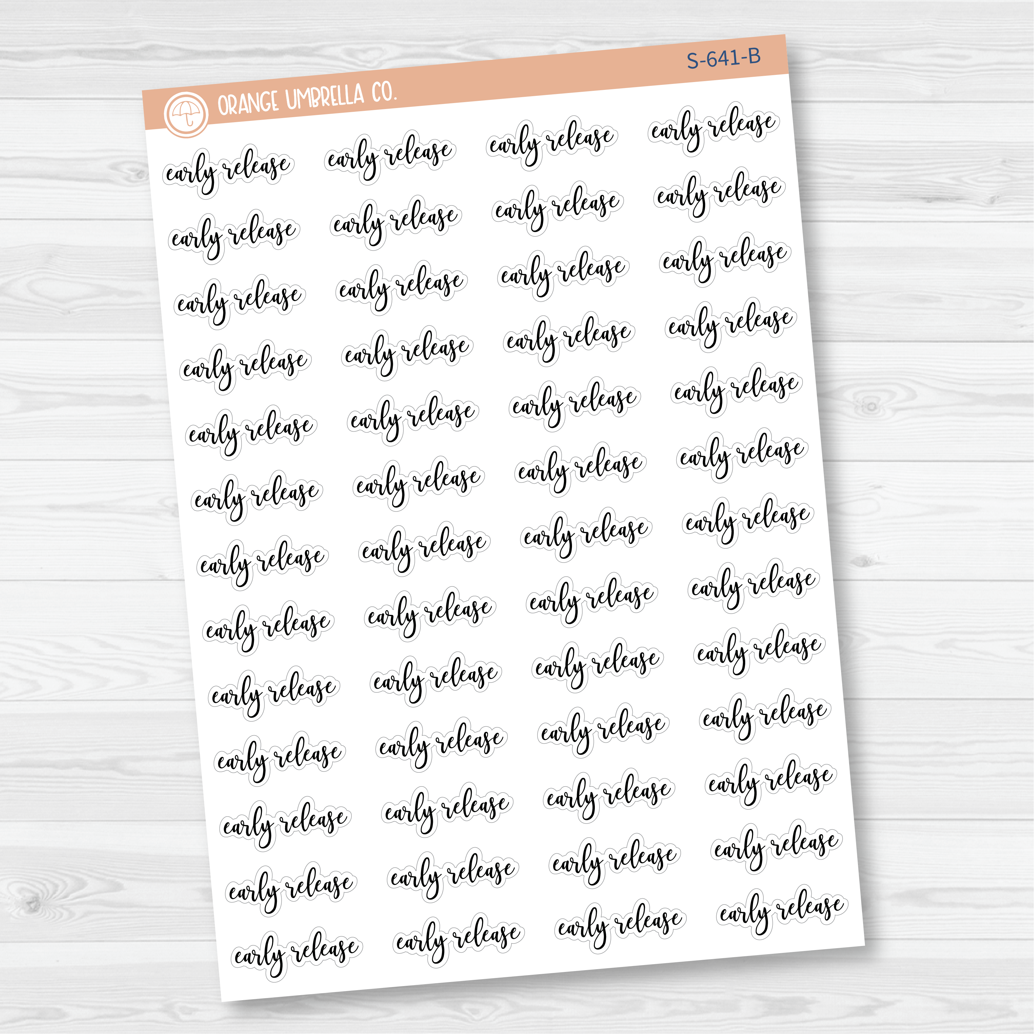 Early Release Script Planner Stickers | F2 | S-641