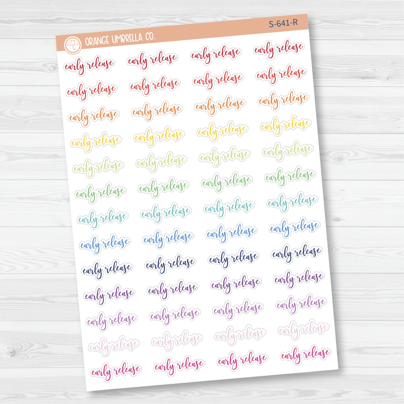 Early Release Script Planner Stickers | F2 | S-641