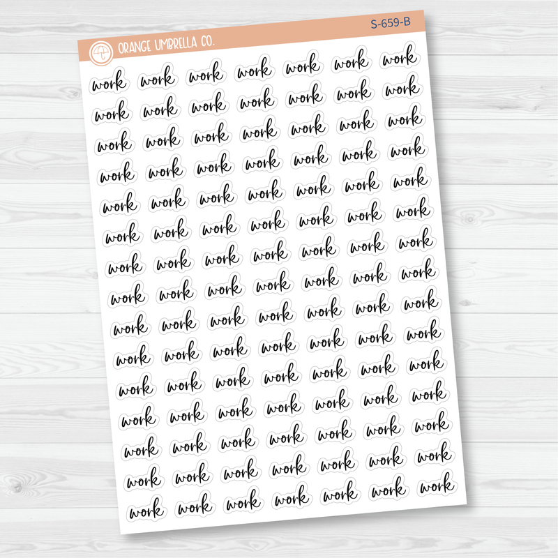 Work Script Planner Stickers | F2 | S-659