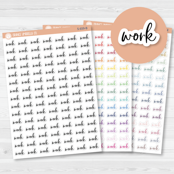 Work Script Planner Stickers | F2 | S-659