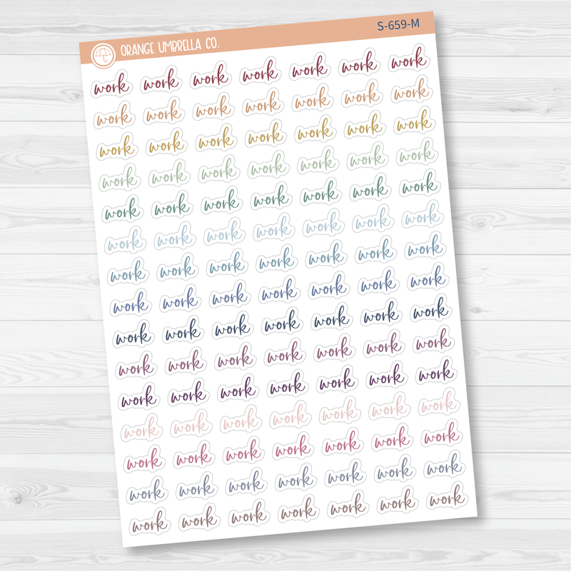 Work Script Planner Stickers | F2 | S-659