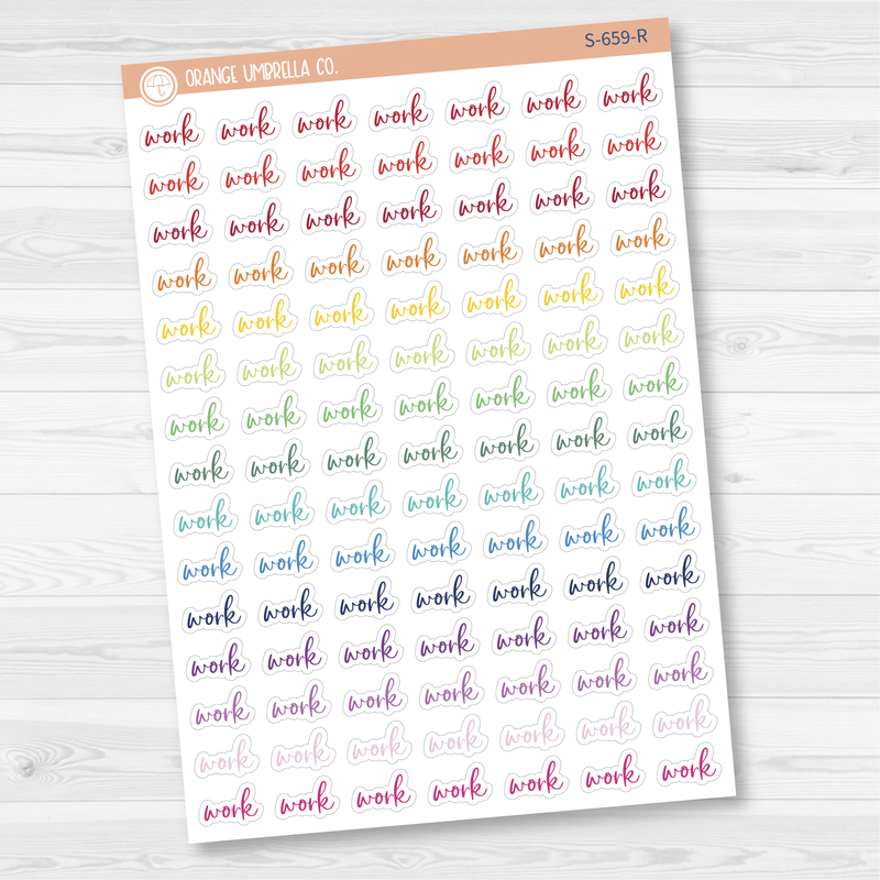 Work Script Planner Stickers | F2 | S-659