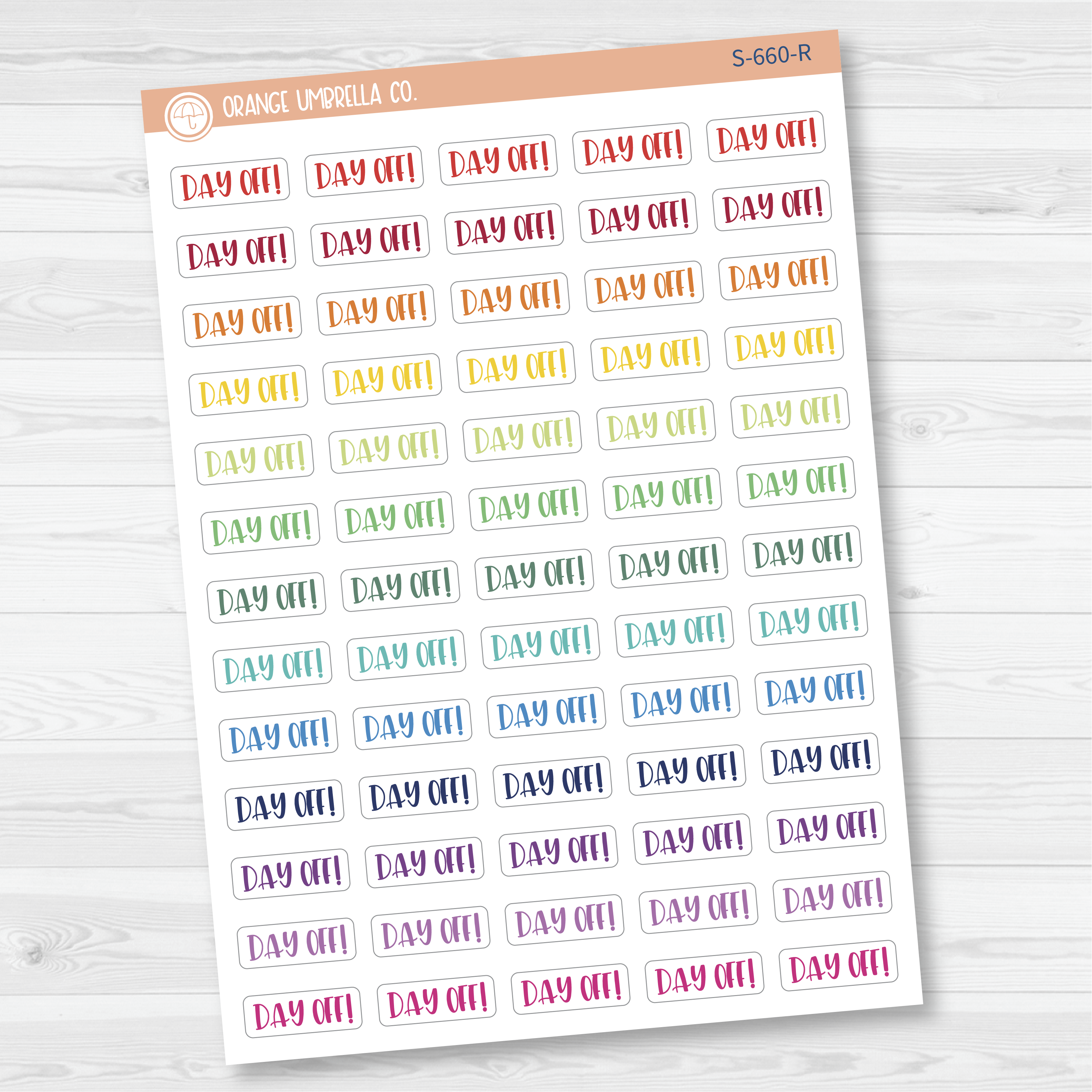 Day Off Script Planner Stickers | F1 | S-660