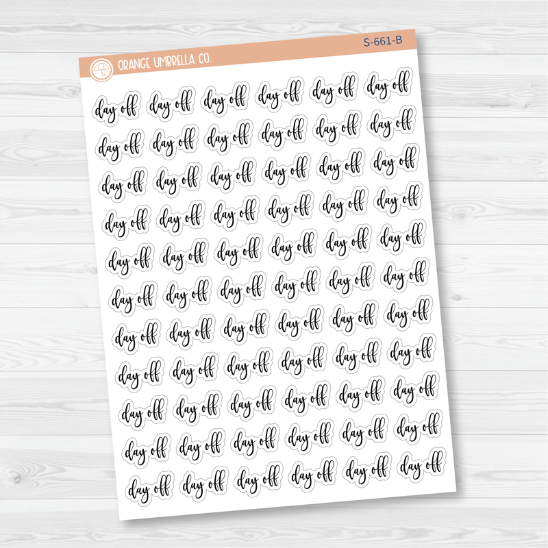 Day Off Script Planner Stickers | F2 | S-661