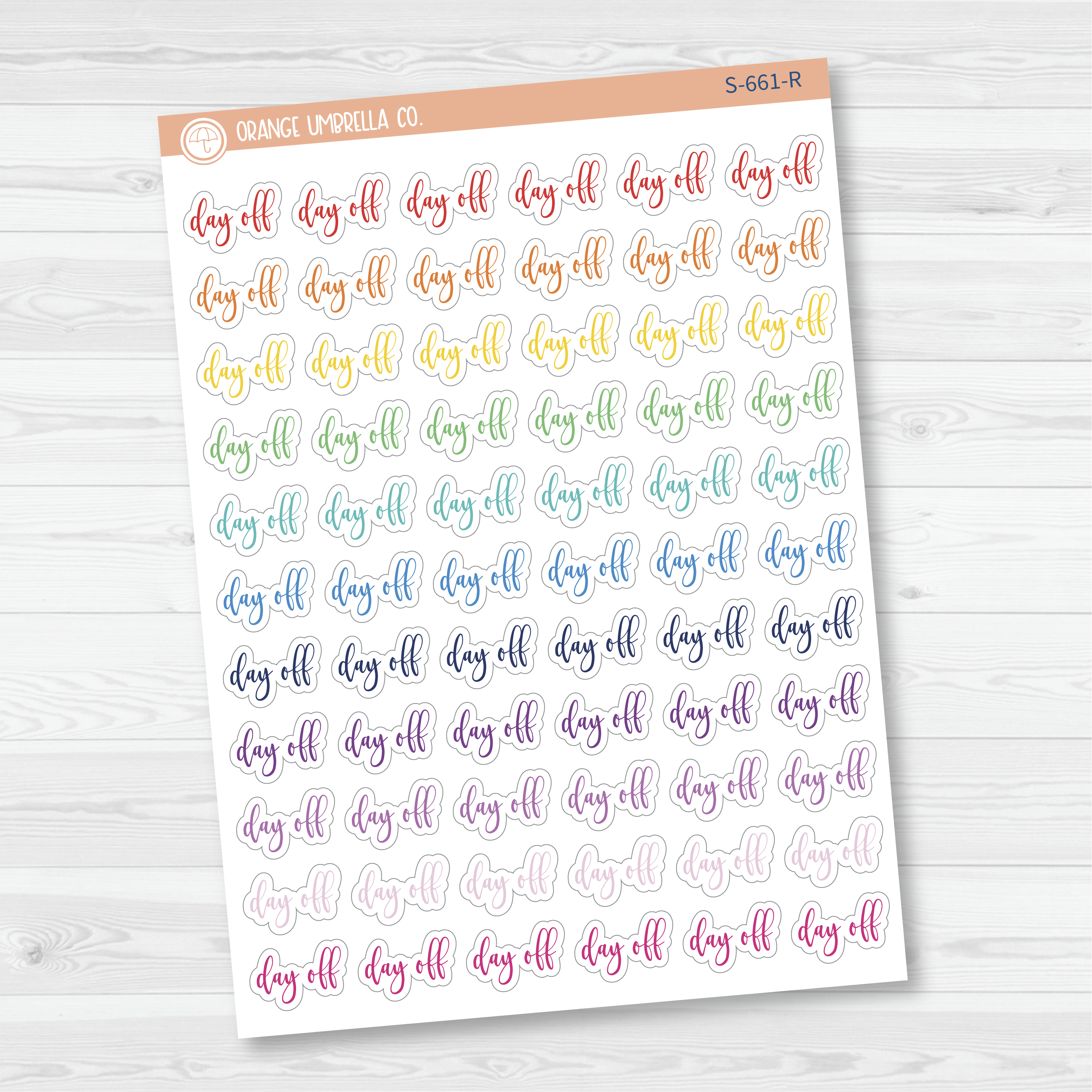 Day Off Script Planner Stickers | F2 | S-661