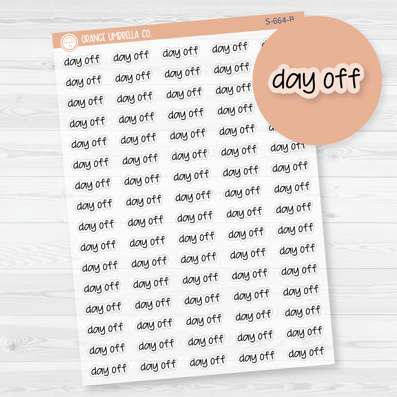 Day Off Jen Plans Script Planner Stickers | FJP Clear Matte | S-664-BCM