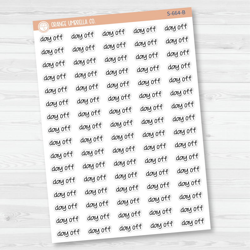 Day Off Jen Plans Script Planner Stickers | FJP | S-664