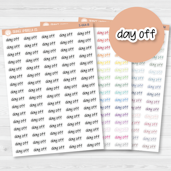 Day Off Jen Plans Script Planner Stickers | FJP | S-664