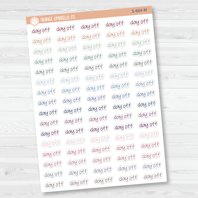 Day Off Jen Plans Script Planner Stickers | FJP | S-664