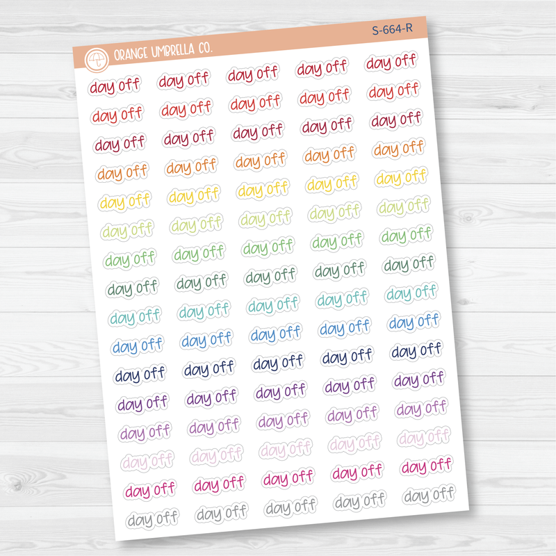 Day Off Jen Plans Script Planner Stickers | FJP | S-664