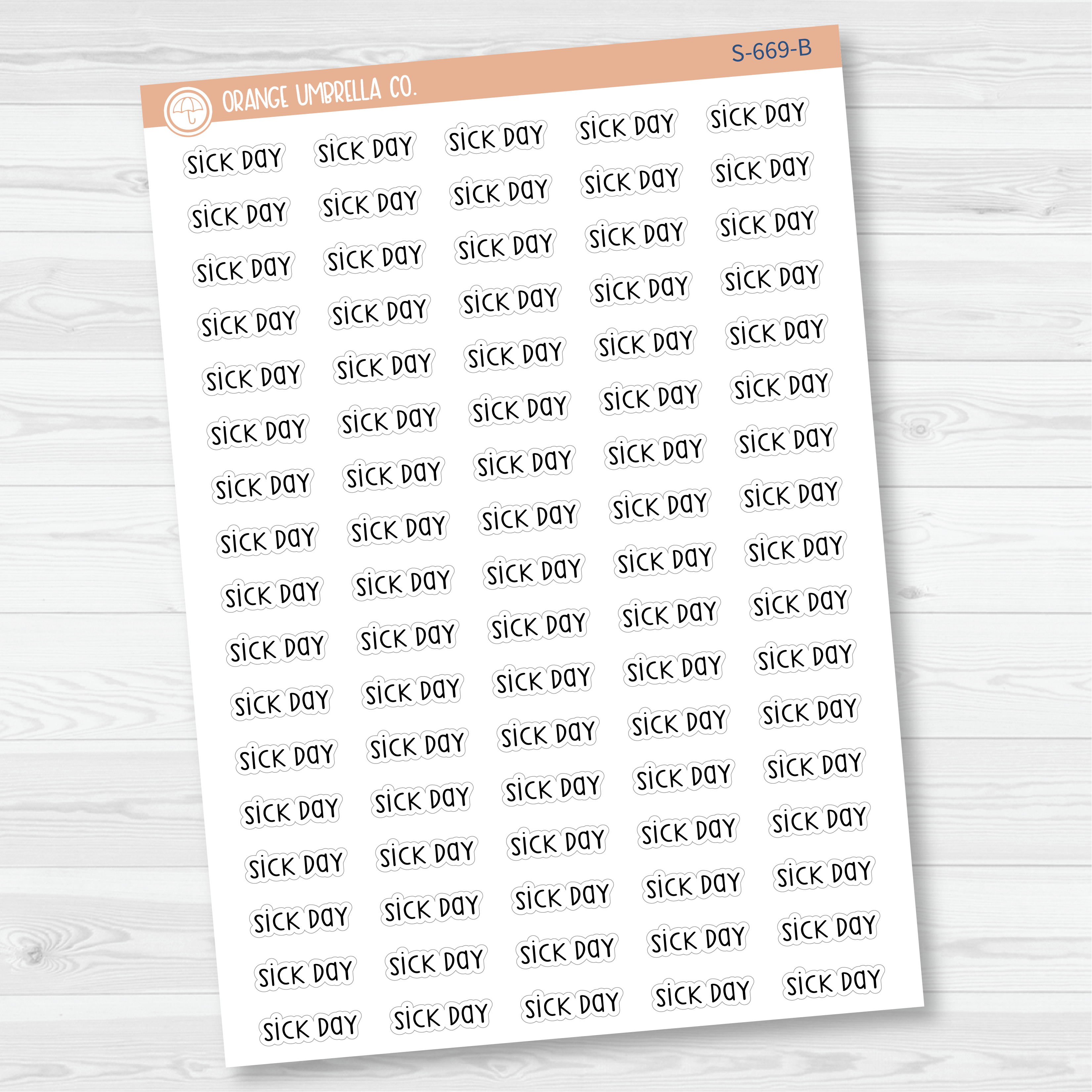 Sick Day Script Planner Stickers | F3  | S-669