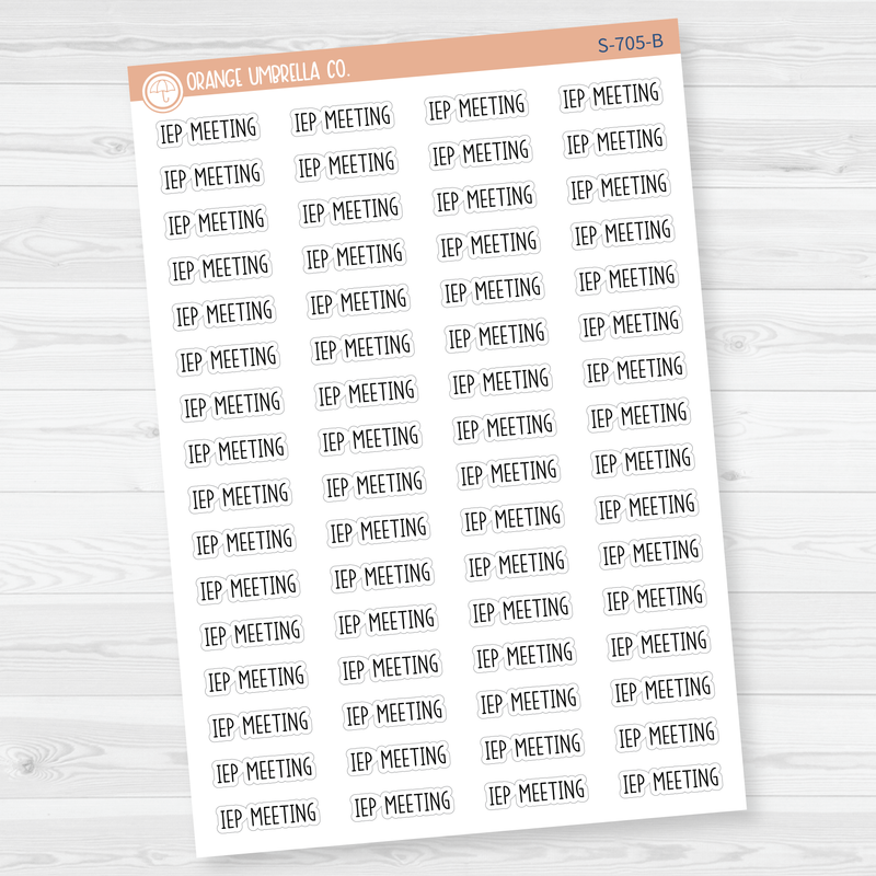 IEP Meeting Script Planner Stickers | F3 | S-705 / 902-124