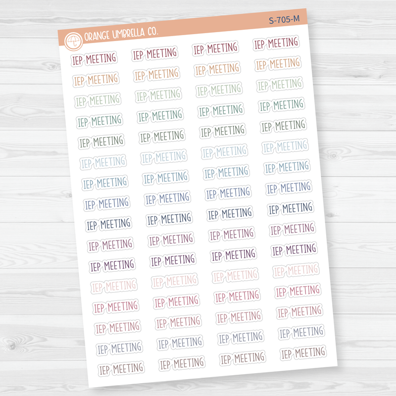 IEP Meeting Script Planner Stickers | F3 | S-705 / 902-124