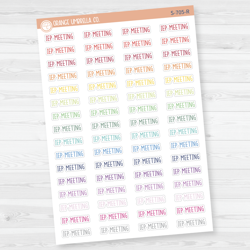 IEP Meeting Script Planner Stickers | F3 | S-705 / 902-124