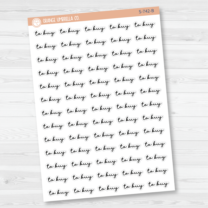 To Buy Script Planner Stickers | F5 | 904-195-001L-WH