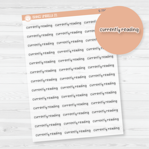 Currently Reading Julie's Plans Script Planner Stickers | JF Clear Matte | S-756-BCM