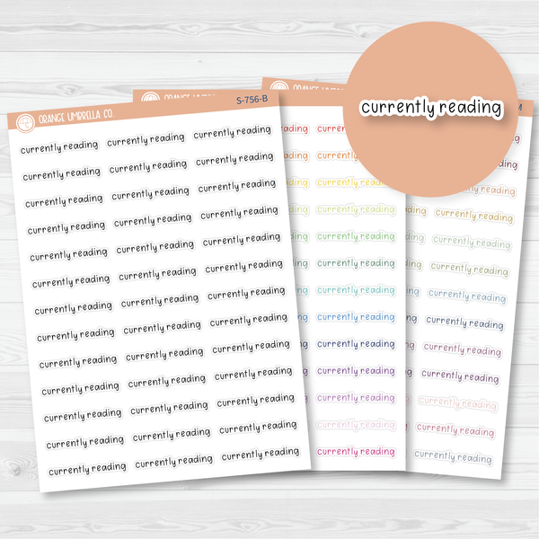 Currently Reading Julie's Plans Script Planner Stickers | JF | S-756
