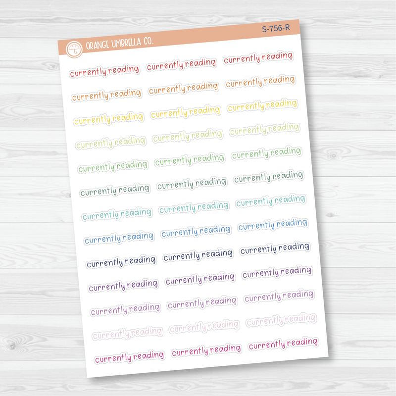 Currently Reading Julie's Plans Script Planner Stickers | JF | S-756