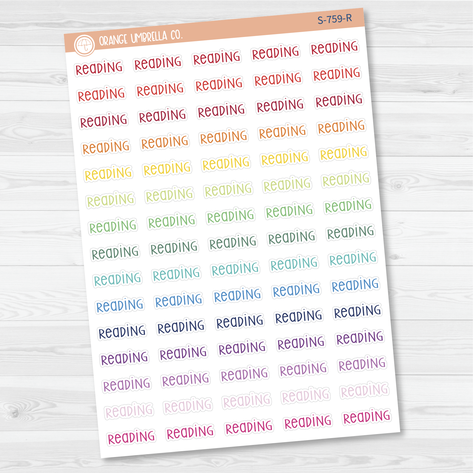 Reading Script Planner Stickers | F3  | S-759