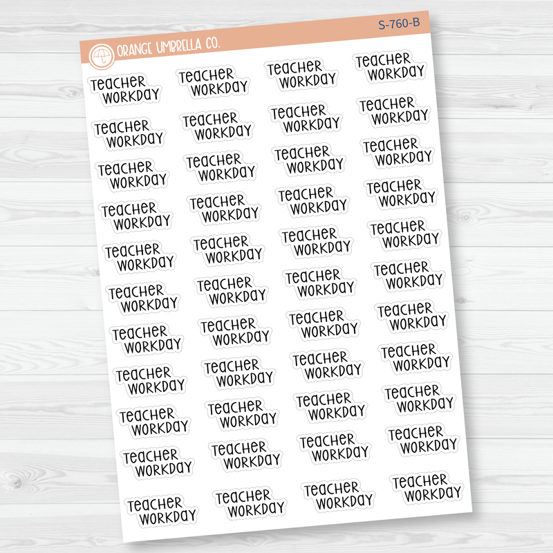 Teacher Workday Script Planner Stickers | F3  | S-760