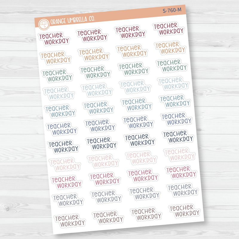 Teacher Workday Script Planner Stickers | F3 | S-760