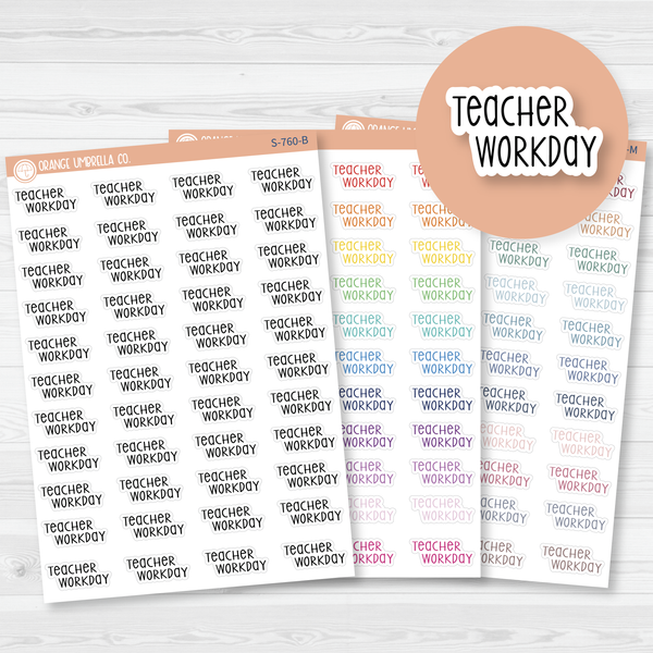 Teacher Workday Script Planner Stickers | F3  | S-760